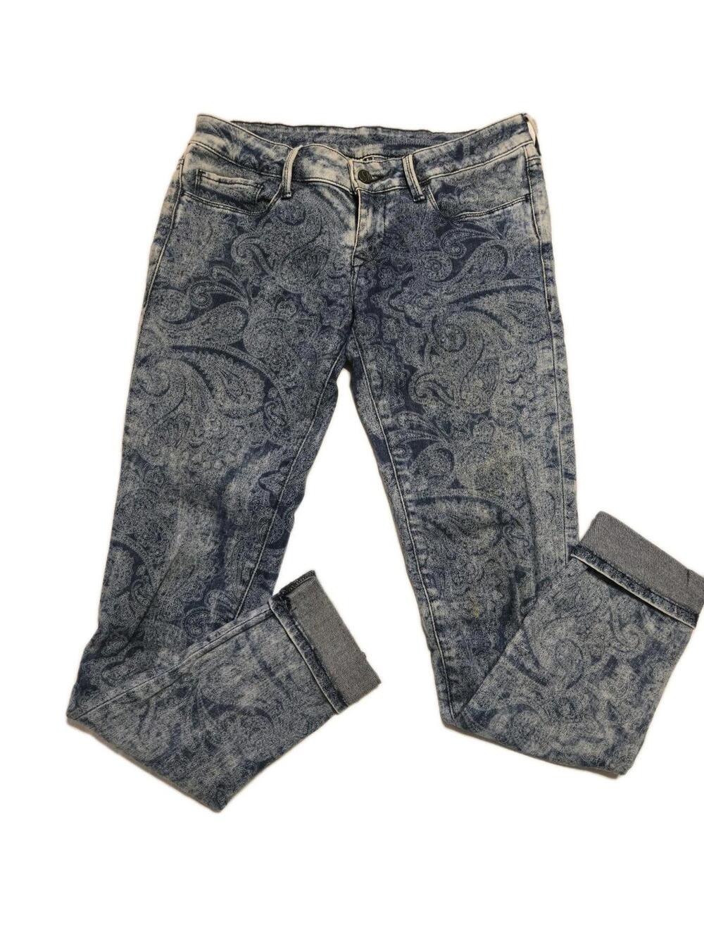 Mavi Womens Serena Paisley Low Rise Super Skinny Jeans Sz 30